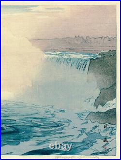 Hiroshi Yoshida Japanese woodblock print Niagara Falls