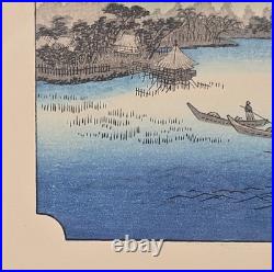 Hiroshige Ando Geese Alighting at Katata Uchida Art Woodblock Print Japan 8x10