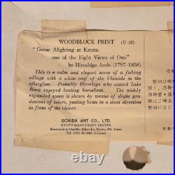 Hiroshige Ando Geese Alighting at Katata Uchida Art Woodblock Print Japan 8x10