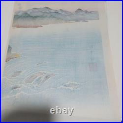 Hiroshige Utagawa Awa Naruto Landscape Handrail Woodblock Large Format Triptych