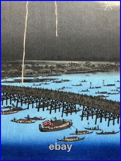 Hiroshige Utagawa Ukiyo-e Woodblock Print 100 Famous Views of Edo/Fireworks
