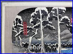 Hiroshige Utagawa Ukiyo-e Woodblock Print Snow scene of the Lake in Hakone