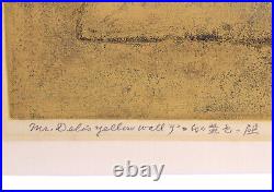 Hiroyuki Tajima Mr. Delo's Yellow Wall Japanese Midcentury Woodblock Print sgd