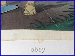 Hiyoshi Mamoru Showers in the Farming Land Woodblock Print First Printing