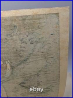 Hiyoshi Mamoru Showers in the Farming Land Woodblock Print First Printing