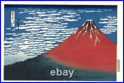 Hokusai Japanese Woodblock Print Red Fuji Fugaku Sanjurokkei Ukiyo-e
