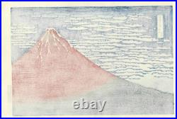 Hokusai Japanese Woodblock Print Red Fuji Fugaku Sanjurokkei Ukiyo-e