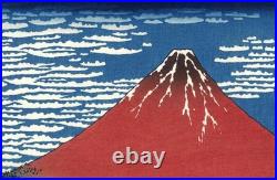 Hokusai Japanese Woodblock Print Red Fuji Fugaku Sanjurokkei Ukiyo-e