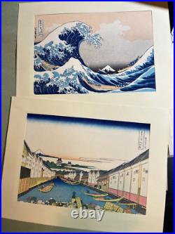 Hokusai The 36 Views of Mount Fuji Vintage 46 woodblock print complete set