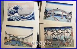 Hokusai The 36 Views of Mount Fuji Vintage 46 woodblock print complete set