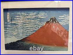 Hokusai Woodblock Print Fine Wind Clear Morning Red Fuji