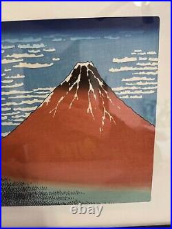 Hokusai Woodblock Print Fine Wind Clear Morning Red Fuji