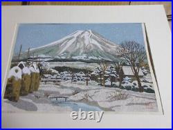 IDO MASAO Winter in Oshino Japanese Original Woodblock Print