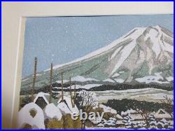 IDO MASAO Winter in Oshino Japanese Original Woodblock Print