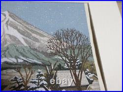 IDO MASAO Winter in Oshino Japanese Original Woodblock Print