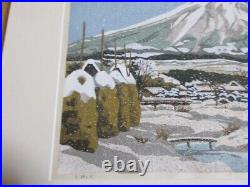 IDO MASAO Winter in Oshino Japanese Original Woodblock Print