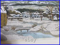 IDO MASAO Winter in Oshino Japanese Original Woodblock Print