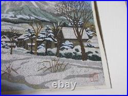 IDO MASAO Winter in Oshino Japanese Original Woodblock Print