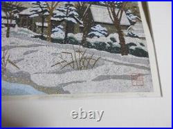 IDO MASAO Winter in Oshino Japanese Original Woodblock Print