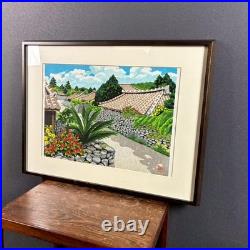 Ido Masao Woodblock Print The Island Where God Lives 1993 Signed Framed