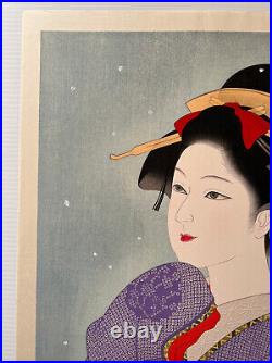 Ishida Waka First Snow Large Japanese Woodblock Print
