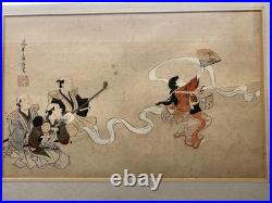 Itcho Hanabusa The Dance Japanese Woodblock Print Framed