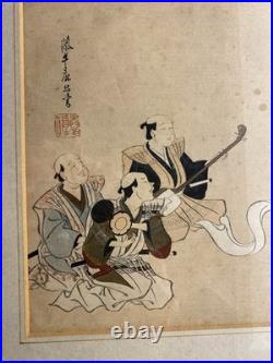 Itcho Hanabusa The Dance Japanese Woodblock Print Framed