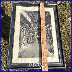 Ito Nisaburo The Inns at Arima Hot Spring Japanese Woodblock Print 1950 Framed