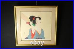 Ito Shinsui Woodblock Print Ukiyo-e Hagoita Beautiful Woman Limit 179/350 Japan