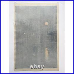 Ito Yuhan woodblock print, Full Moon over Miyajima, mid-edition, late 1930s