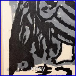 Iwao Akiyama Original Woodblock Print Aoi Yama 1979 Santoka Haiku Fudo Myo-o