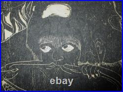 JAPANESE PRINT KINTARO AND YAMAUBA Kitagawa Utamaro on thin translucent washi