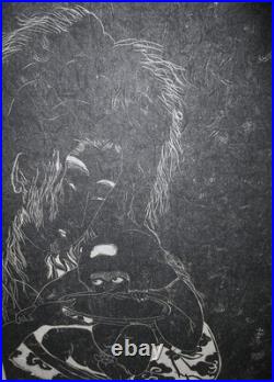 JAPANESE PRINT KINTARO AND YAMAUBA Kitagawa Utamaro on thin translucent washi