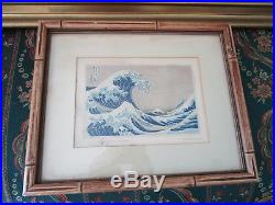 JAPANESE WOODBLOCK BY Katsushika Hokusai, THE GREAT WAVE SIGNED IN PENCIL