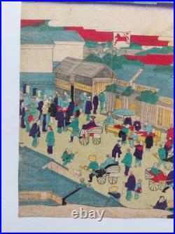 JAPANESE WOODBLOCK PRINT ORIGINAL AUTHENTIC ANTIQUE 1870s
