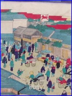 JAPANESE WOODBLOCK PRINT ORIGINAL AUTHENTIC ANTIQUE 1870s