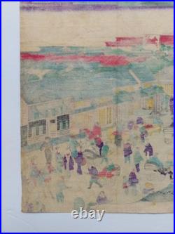 JAPANESE WOODBLOCK PRINT ORIGINAL AUTHENTIC ANTIQUE 1870s