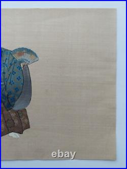 JAPANESE WOODBLOCK PRINT SHIN HANGA ORIGINAL ANTIQUE TSUKIOKA KOGYO 1927 Signed
