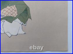JAPANESE WOODBLOCK PRINT SHIN HANGA ORIGINAL ANTIQUE TSUKIOKA KOGYO 1927 Signed