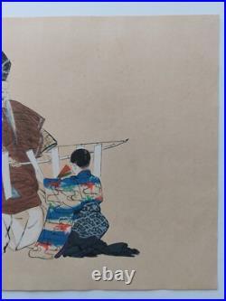 JAPANESE WOODBLOCK PRINT SHIN HANGA ORIGINAL ANTIQUE TSUKIOKA KOGYO 1927 Signed