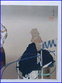 JAPANESE WOODBLOCK PRINT SHIN HANGA ORIGINAL ANTIQUE TSUKIOKA KOGYO 1927 Signed