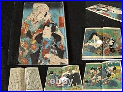 Japan Shunga Paper picture on Mini Book UKIYOE Erotic woodblock print-f0803
