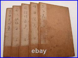 Japanese Antique Woodblock PrintedBook? Narumikata 5 Volumes Complete 1883 Japanese Antique Woodblock PrintedBook? Narumikata 5 Volumes Complete 1883