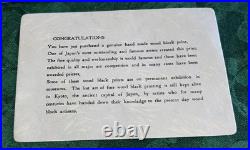 Japanese Block Printing Two Tigers Nenjiro Inagaki Mikumo Kyoto & Envelope -Nice