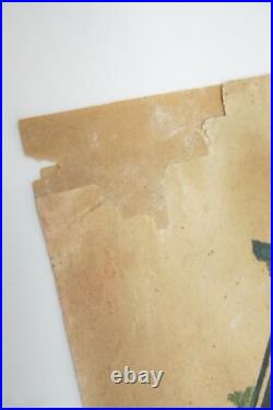 Japanese Color Woodblock Print Original Meiji Era Temple Print from Japan 101