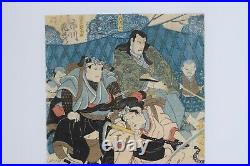 Japanese EDO Original Ukiyo-e woodblock ACTORS print by KUNIYOSHI 3 PRINTS