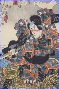 Japanese EDO Original Ukiyo-e woodblock print by TOYOKUNI III from Japan