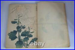 Japanese Keika Hyakugiku VOL2 flowers & mum woodblock print book Meiji APB78