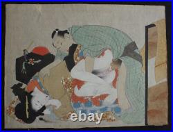 Japanese Shunga Painting Woodblock Print