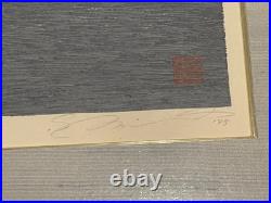 Japanese Signed Woodblock Print Seaside Landscape with Figure in Boat LE 49/180